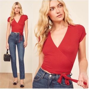 Reformation Wrap Top